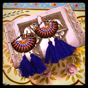 COPY - COPY - Bead and tassel earrings, worn once!